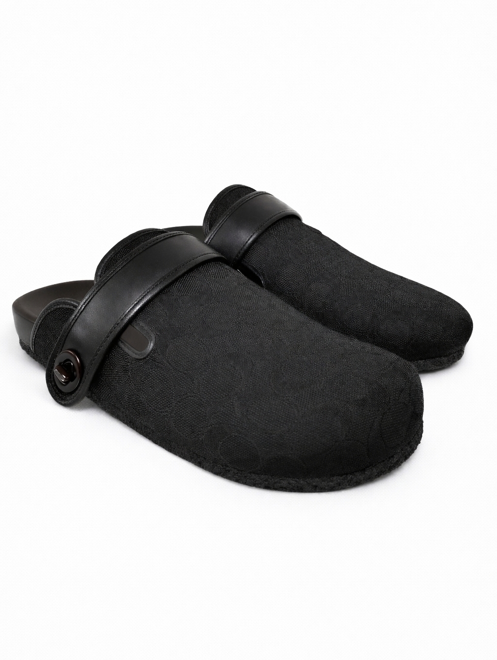 Coach Signature Canvas Mule Slides Black Slip On Slippers Women’s Size 10